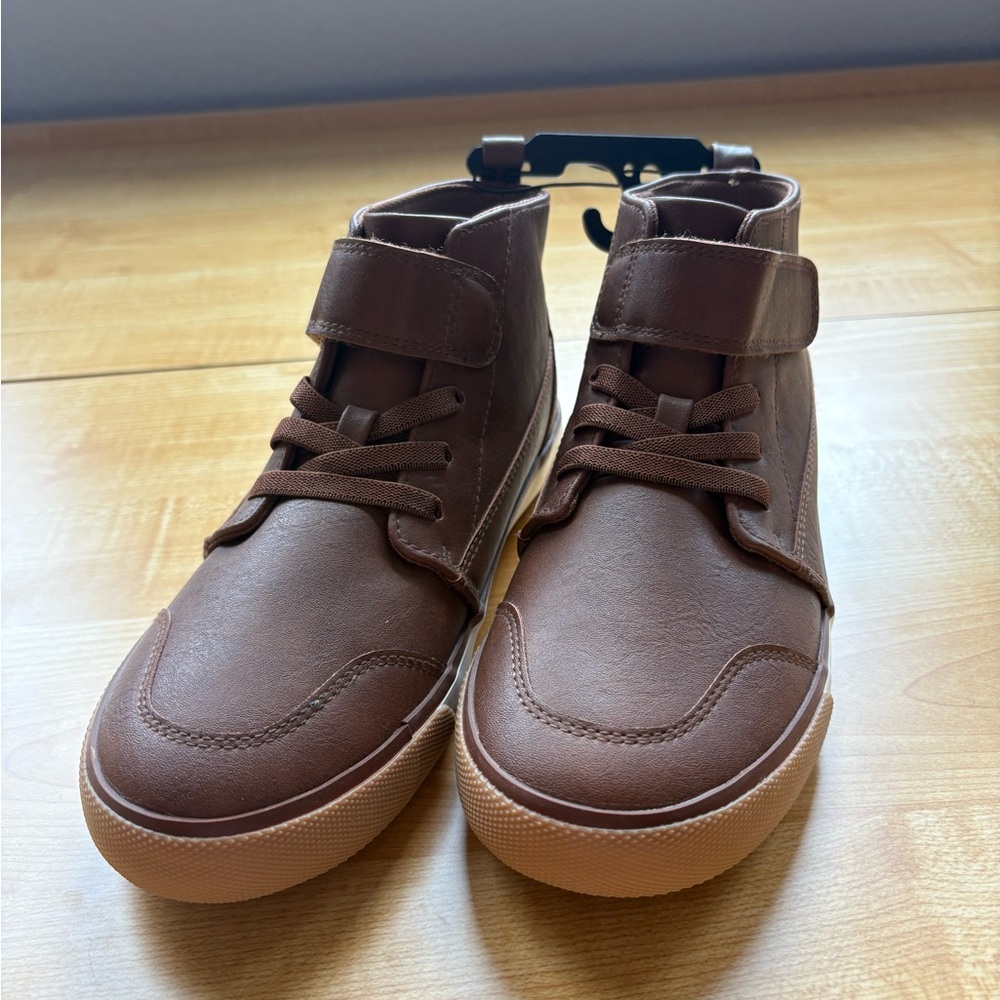 Kids Brown High-Top Sneakers
